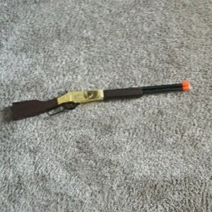 Toy Rifle with Gold and Brown Accents